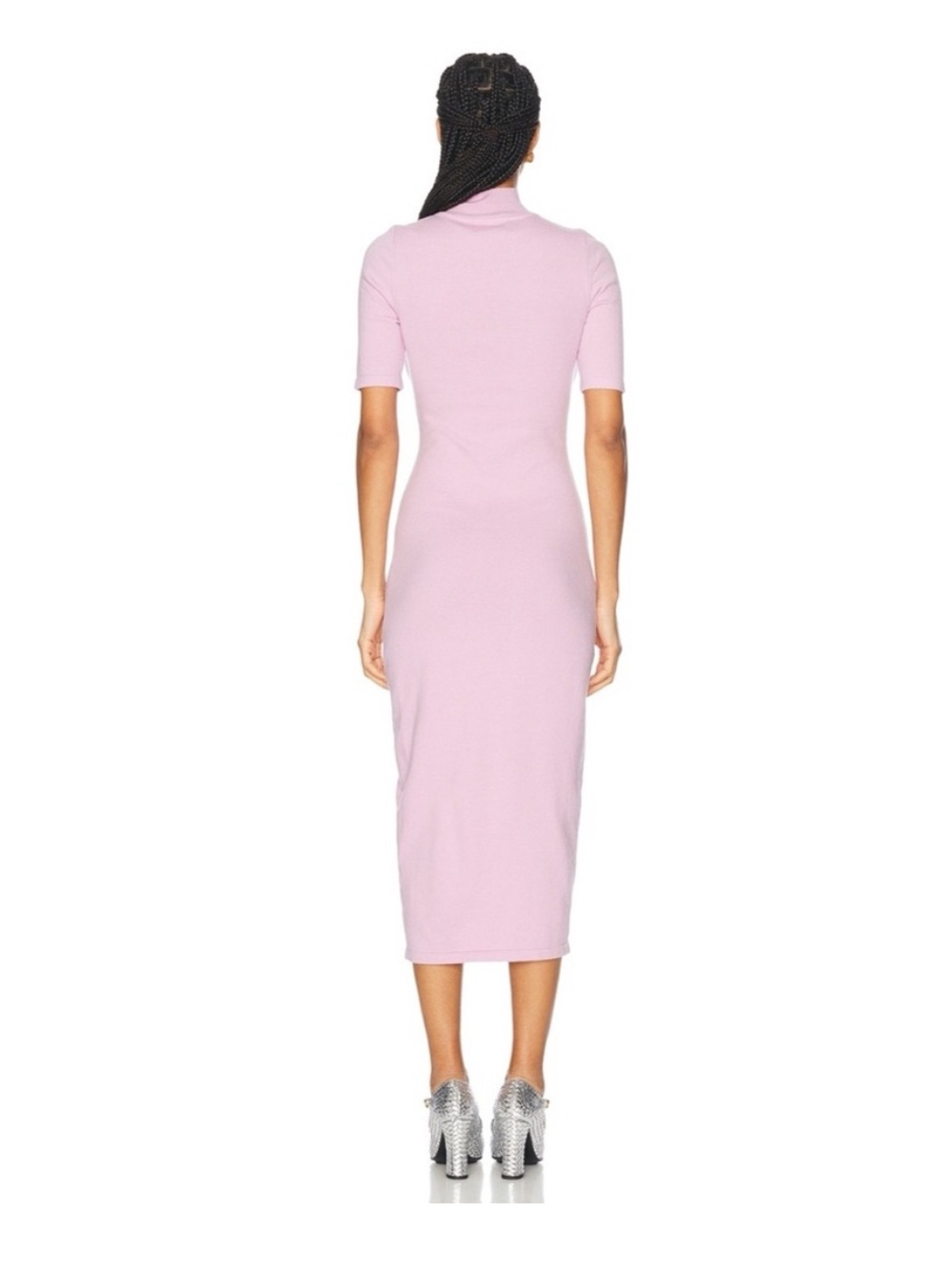 SER.O.YA Jana Short-Sleeve Knit Midi Dress in Pink - Picture 3 of 6